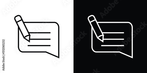 Write comment icon. Simple element illustration. outline and flat symbol design