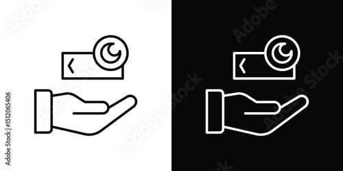 Zakat with money gift icon. Simple element illustration. outline and flat symbol design