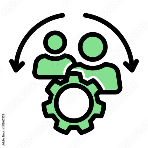 Task Assignment Icon - Glyph Color Lineal Style for Organizational Management.