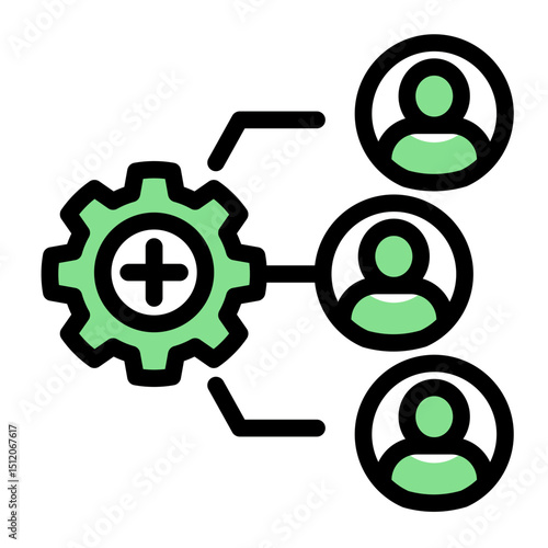 Resource Assignment Icon - Glyph Color Lineal Style for Organizational Management.
