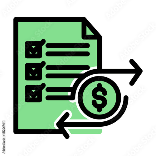 Budget Allocation Icon - Glyph Color Lineal Style for Financial Control.