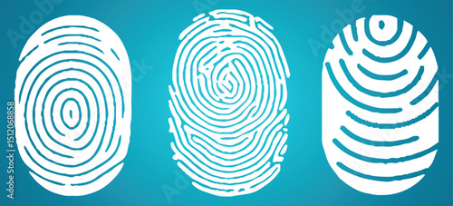 Three white fingerprint set. Hiquality finger track