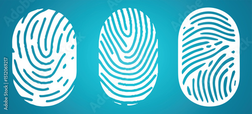 Three white fingerprint set. Hiquality finger track