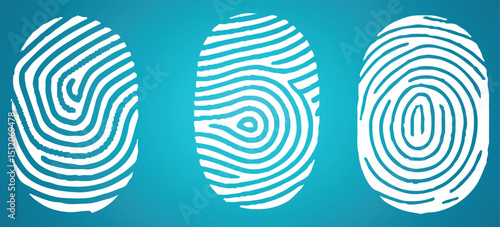 Fingerprint icon set. Simple vector illustration