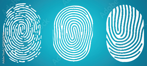 Fingerprint icon set. Simple vector illustration