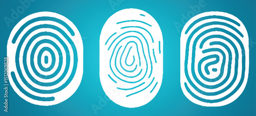 Fingerprint icon set. Simple vector illustration