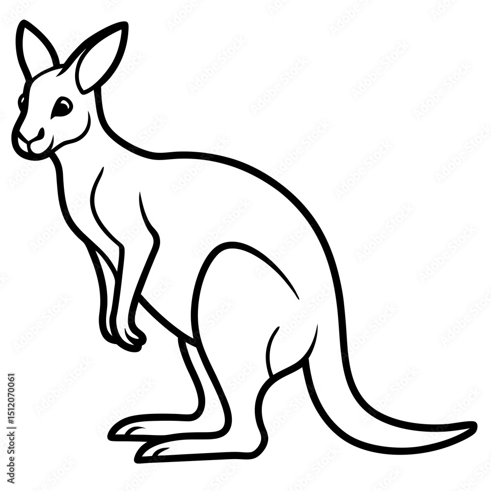 Modern Kangaroo Line Drawing Modern Kangaroo Line Drawing