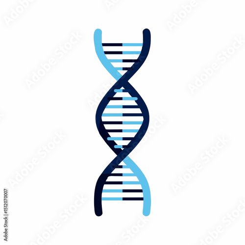 Stylized Detailed DNA Strand Illustration Representing Genetics and Biotechnology Concepts