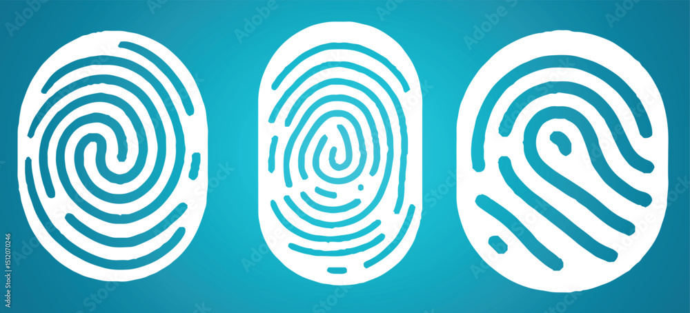 fingerprint set on blue background fingerprint set on blue background
