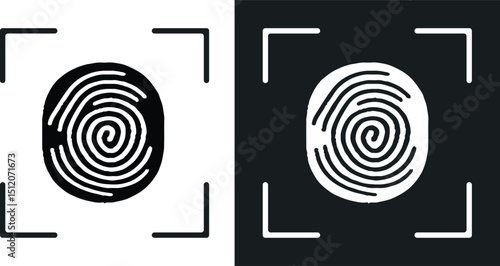 Fingerprint icon. Simple vector illustration. 