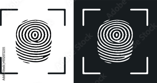Fingerprint scanning icon sign. vector illustration