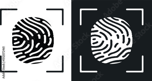 Fingerprint Icons in black and white colors