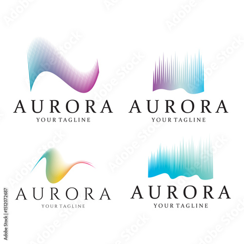 aurora logo design icon illustration vector template