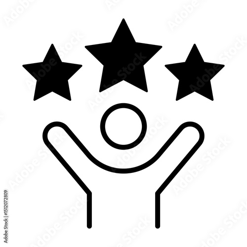 Icono de ganador. Logro personal, éxito alcanzado, reconocimiento destacado y celebración con metas cumplidas. Ilustración vectorial