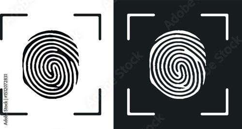 Fingerprint lock. Fingerprint vector illustration. 