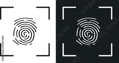 Fingerprint icon. Thumbprint scanning, biometric, access,  Vector illustration. 