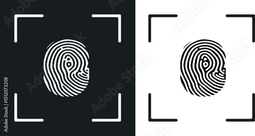 Fingerprint icon. Thumbprint scanning, biometric, access,  Vector illustration. 