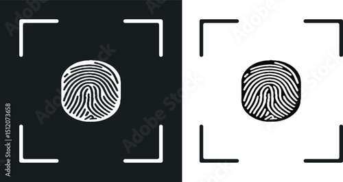 Fingerprint icon. Fingerprint scan icon sign. Thumbprint scanning, biometric, access, security. 