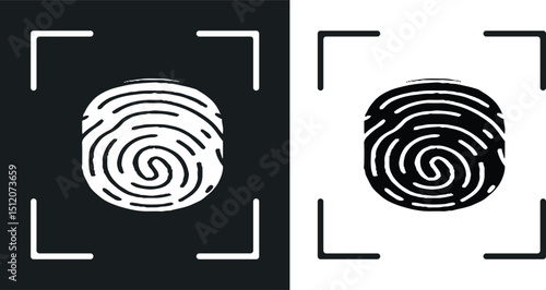 Fingerprint icon. Fingerprint scan icon sign. Thumbprint scanning, biometric, access, security. 