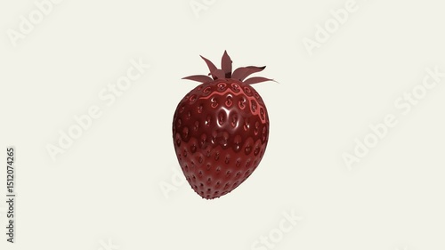 Animation of strawberry shape with several rotations and transitions. 