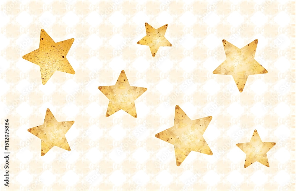 Obraz premium Golden Star Patterns on Background