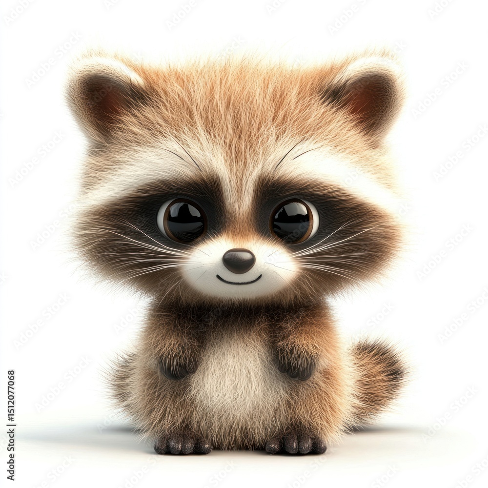 Obraz premium Raccoon illustration cartoon animal.