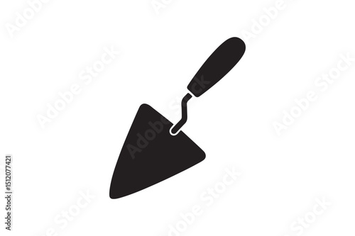 Trowel silhouette vector art illustration on white background