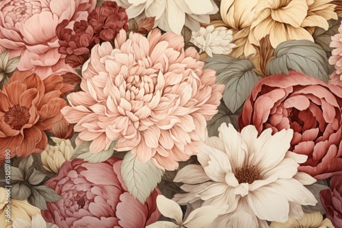 Fototapeta Naklejka Na Ścianę i Meble -  Art illustration botanical pattern.