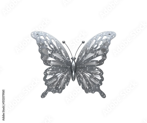 Butterfly Over Flowers/Glitter Butterfly Sparkle/  Butterfly in Flight