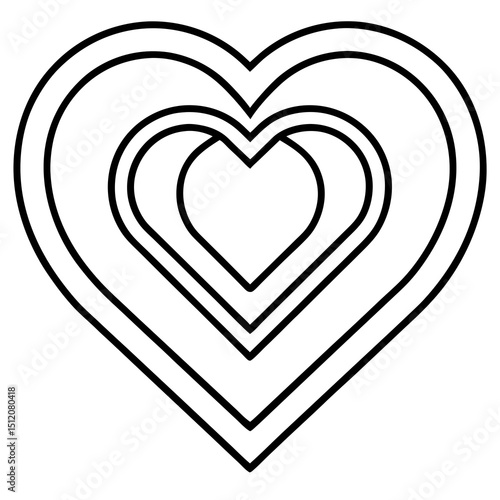 Modern Minimal Heart Outlines
