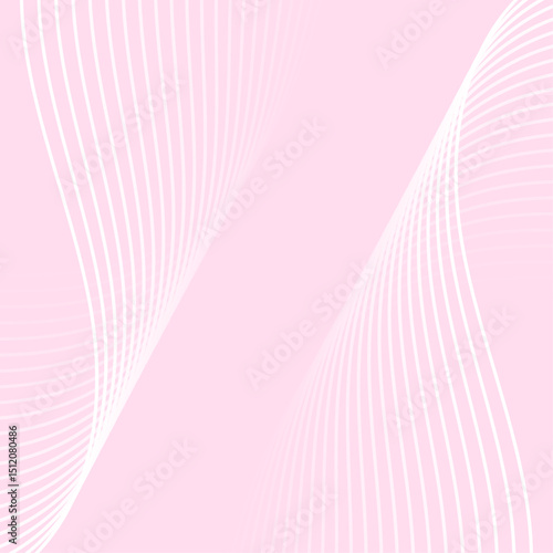 Abstract background with lines and waves. Banner. Element for design isolated. Vector background for brochure, booklet, flyer, poster. Pink and white gradient. Love, sweet, softness 