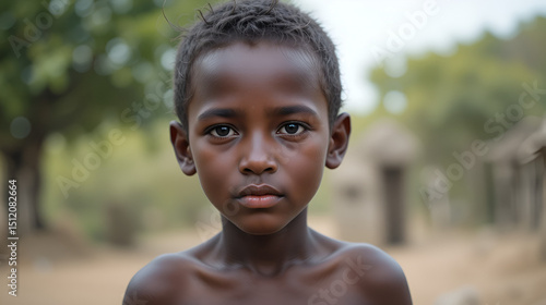 Hungry starving poor little senoir man looking at the camera in Ethiopia.