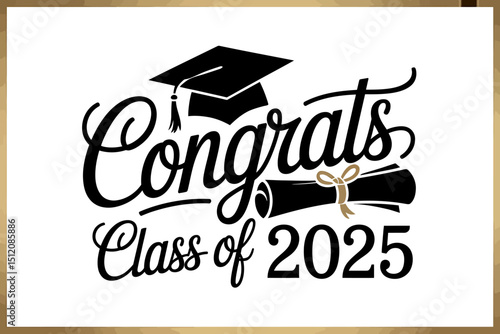 Stylized Graduation Graphic Congrats Class of 2025