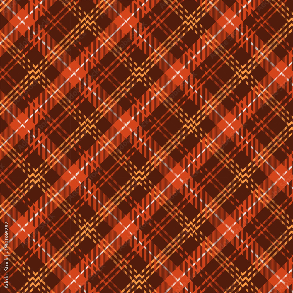 Obraz premium Plaid with twill weave repeat pattern.Autumn winter tartan check seamless pattern.Vector illustration geometric background for fabric and prints.