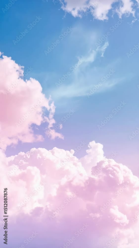 Dreamy pastel cloudscape with fluffy cumulus formations against soft blue skies on a bright sunny day, perfect for a fantasy scene Dreamy pastel cloudscape with fluffy cumulus formations against soft blue skies on a bright sunny day, perfect for a fantasy scene