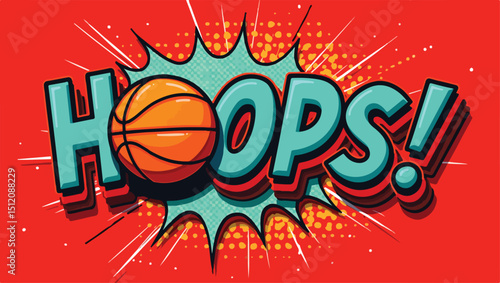 Basketball Hoops Sport Comic vector illustration 