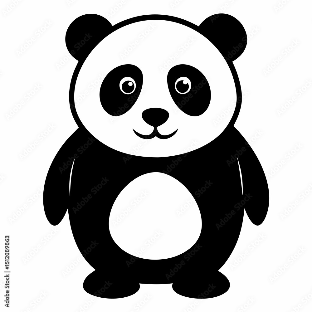 Fototapeta premium Panda Silhouette Art Design