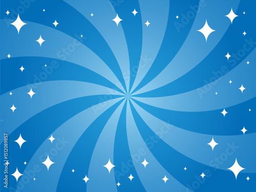 青色のレトロな渦の集中線