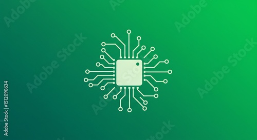 Microchip Circuit Board Green Gradient Background