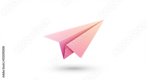 Free Download Pink Paper Airplane in Flight Against White Background - GFXLoad