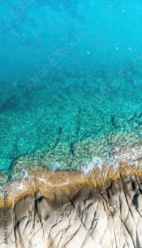 Clear Blue Sea and Rocky Shore