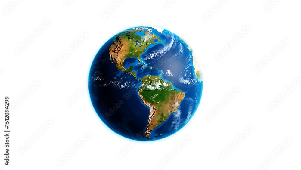 Fototapeta premium Stunning 3D Render of Earth Detailed Globe Illustration