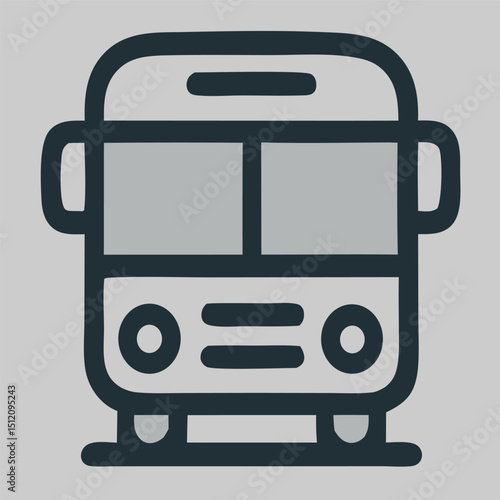 Bus back icon vector showing rear view of public transport used in city commuting, ideal for traffic, travel or transportation illustrations.