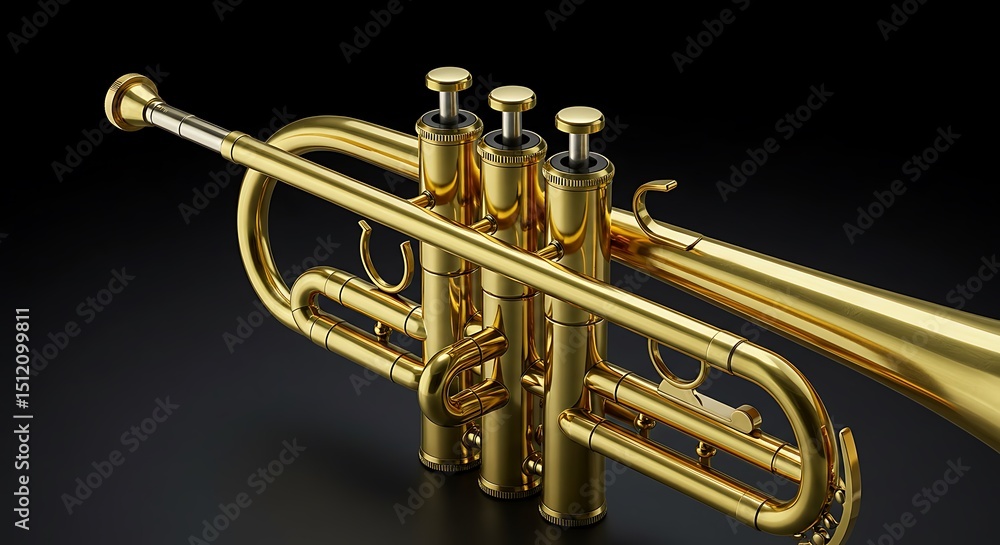 Obraz premium Golden trumpet, close-up view