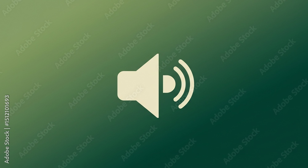 White Speaker Icon on Green Background White Speaker Icon on Green Background