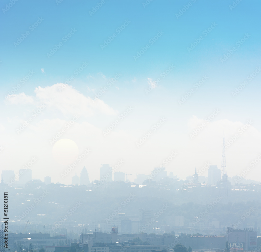 Obraz premium View of industrial city