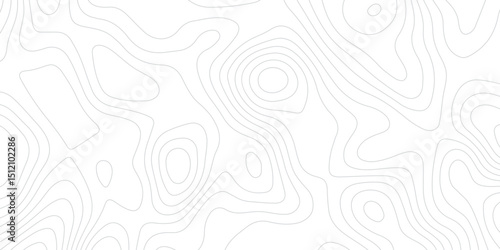 Abstract modern topography wavy contour map line and vintace tarrain patch texture grid line wallpaper map white background.

