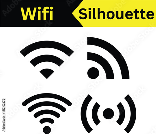 Wifi Silhouette Icons: A Collection of Wireless Signal Symbols
