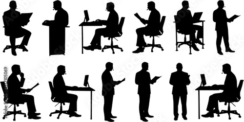 Wallpaper Mural silhouette call center male executive 1
 Torontodigital.ca