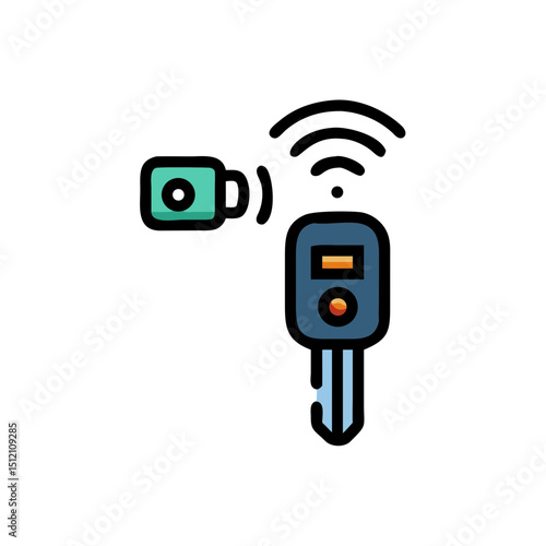 Wireless Remote Car Key Fob Icon
